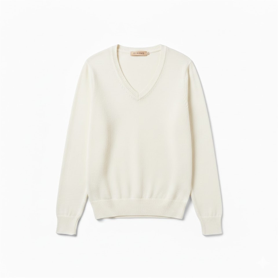 white v neck pullover